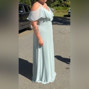 Sage green chiffon bridesmaid Dress